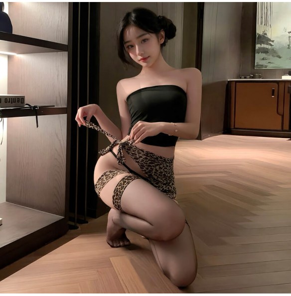 FEE ET MOI - Sexy Secretary Temptation Leopard Print Set